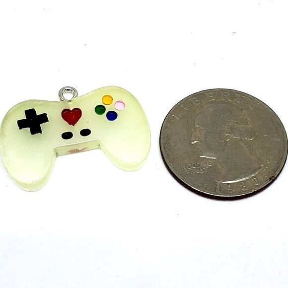 Kandi Bracelet Couple Set with Glow in Dark Game Controller Charms - Picture 4 of 4